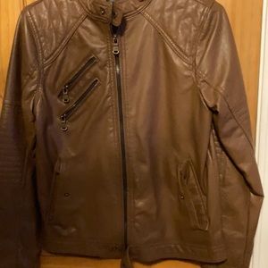 Brown leather jacket